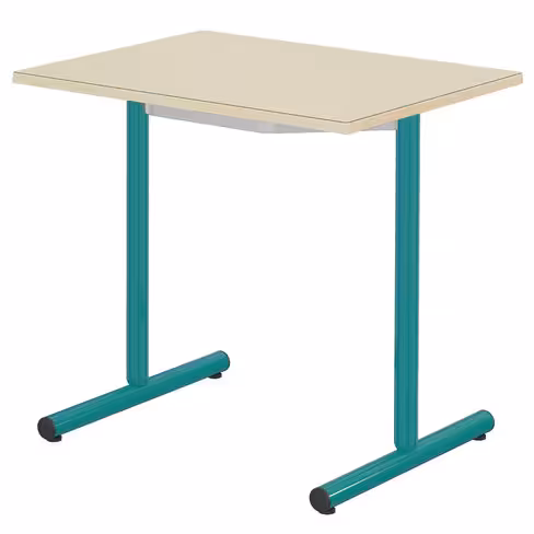 Table Espace - 80 x 60 cm - stratifié - beige Pyla/bleu-vert récif- taille 6
