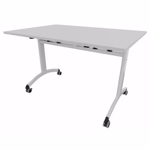 Table mobile rabattable rectangulaire FT12 - 120 x 80 cm - piétement époxy - plateau mélaminé