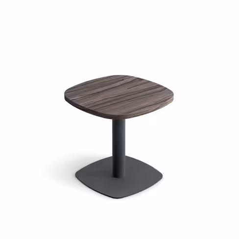 Table basse carrée angles arrondis Tamaris - 43 x 43 cm - piétement socle carré angles arrondis - stratifié