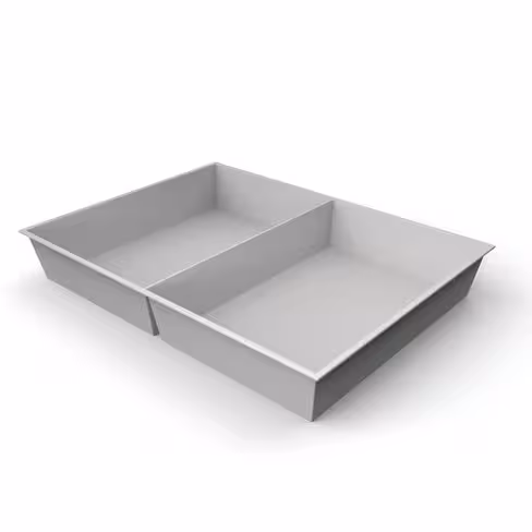 Plateau compartimenté 2 cases - 23,1 x 15,4 cm pour tiroir h. 6 cm
