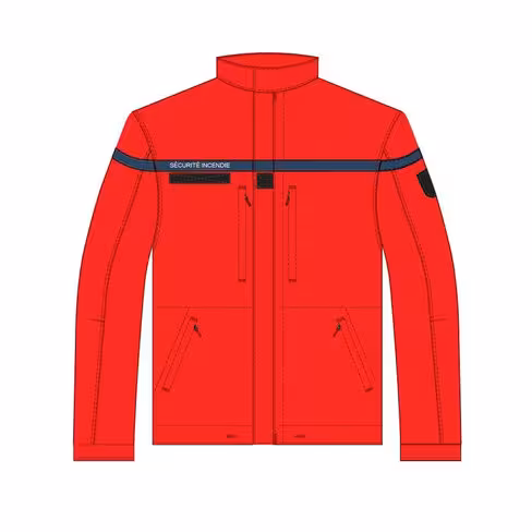 Veste TSI rouge - bande sécurité incendie