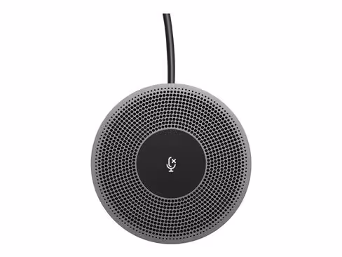 Microphone d'extension noir omnidirectionnelle Meetup expansion mic Logitech, filaire numérique