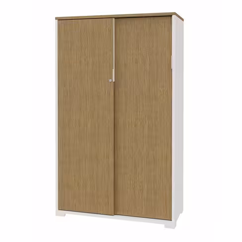 Armoire Nouvelle Vague - h. 166 x l. 100 cm - portes coulissantes - 6 tablettes métal