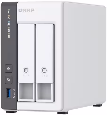 Serveur NAS/NVR QNAP, format tour, équipé de quad-core ARM Cortex A55 2 Baies format SATA 3.5'' ou 2.5''