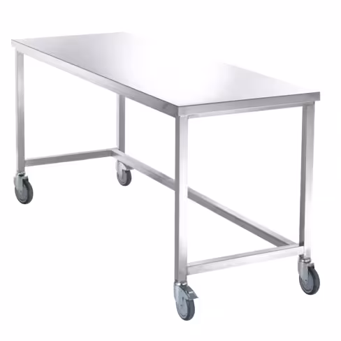 Table de tri inox mobile 1 plateau 2000 x 700 x 910 mm - 4 roulettes pivotantes Ø 125 mm